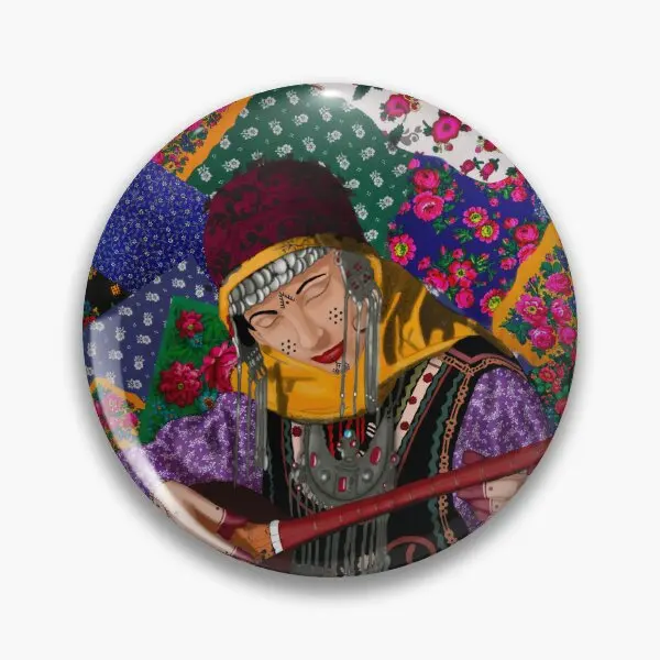 Kurdish Girl From Khorasan  Soft Button Pin Collar Lover Women Clothes Brooch Funny Creative Cartoon Hat Cute Jewelry Gift Badge