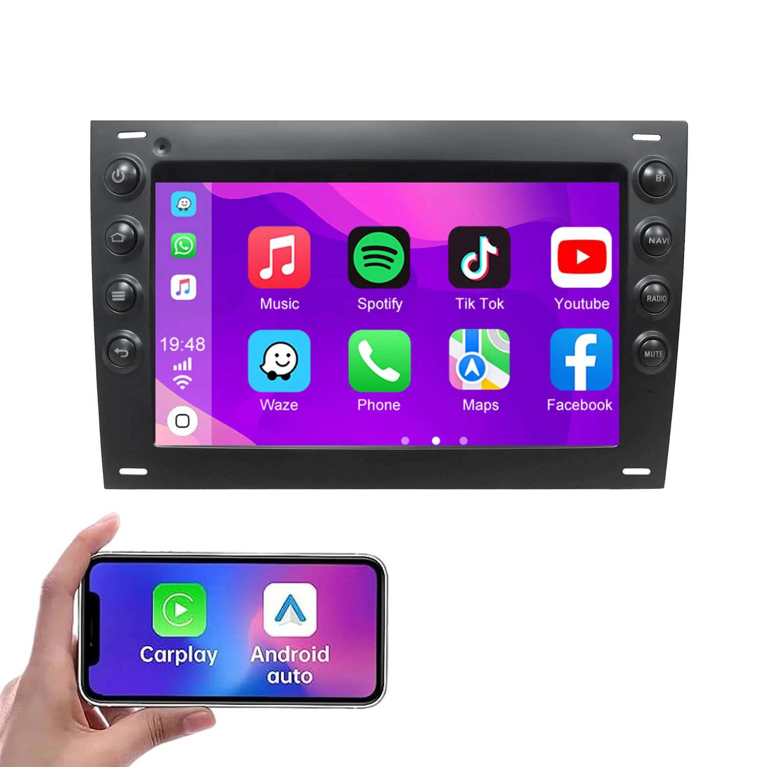 Android Auto Car radio Carpaly GPS Navigation HD Reverse camera For Renault Master/Laguna/ Vel Satis/Clio/Opel Movano Combi X70