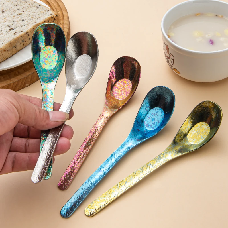 Spoon Pure Titanium Material Tableware Durable/Lightweight/Healthy Perfect for Outdoor Picnics and Kitchen Use