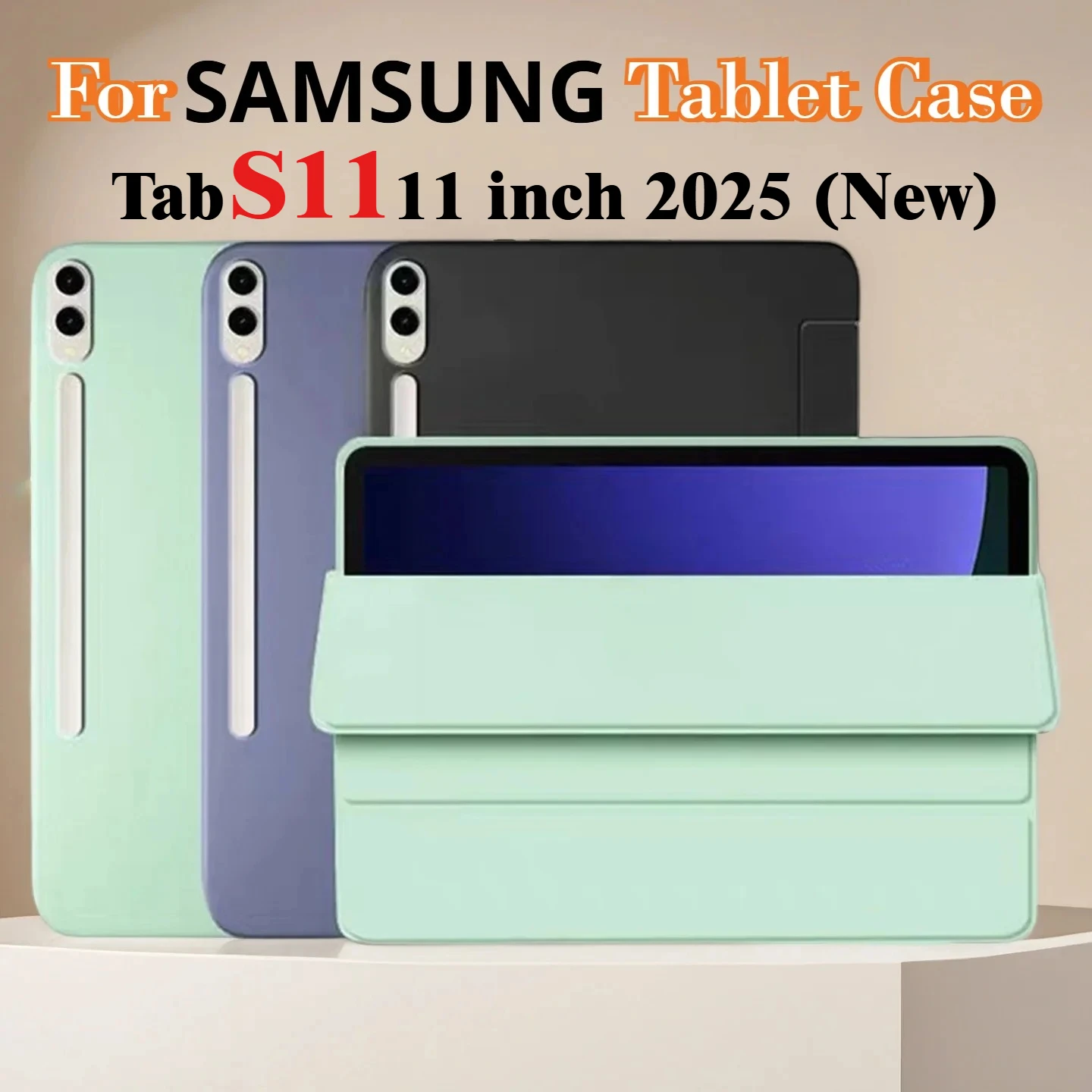

Для нового Samsung Galaxy Tab S11 11-дюймовый чехол для планшета 2025 5G из искусственной кожи для SM-X736 SM-X730N Официальный противоударный чехол из жидкого силикона из ТПУ