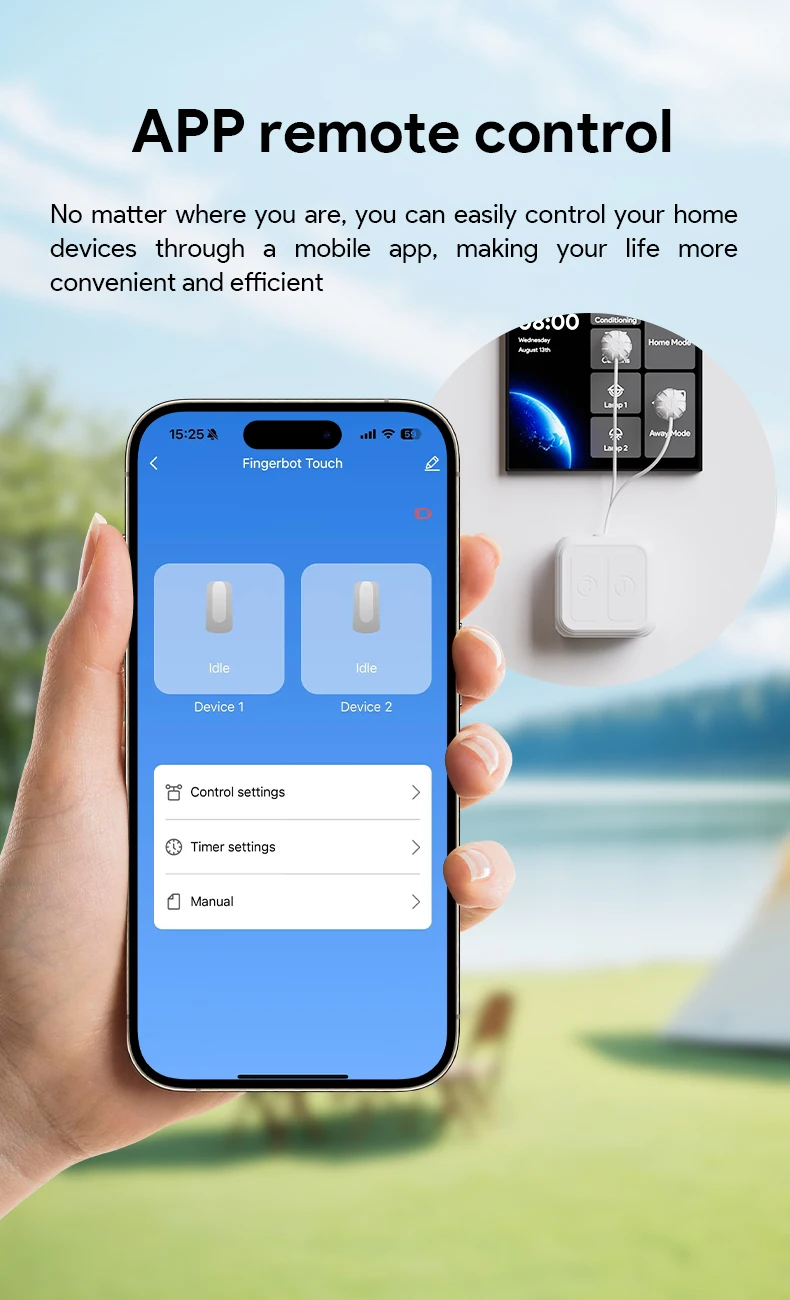 Kabelloser BLE-Touch-Schalter Fingerbot-Roboter für Touchscreens, kompatibel mit Tuya Smart Life, Fernbedienung, Alexa, Google Home Sprachassistent – Detail 4