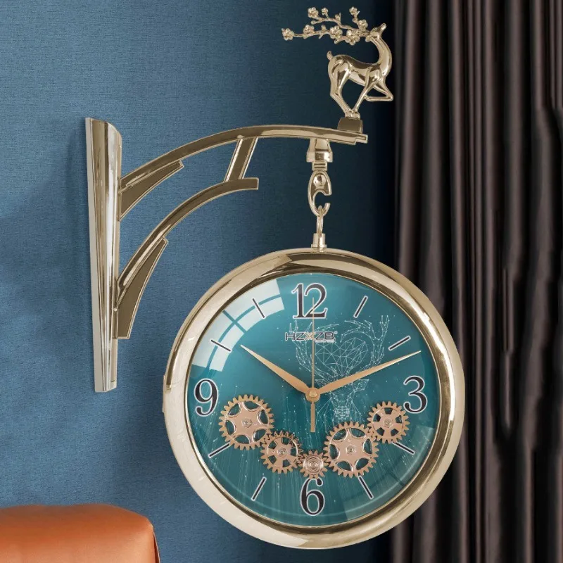 Silent Wall Clock Modern Minimalist Wall Clocks Double-Sided Creative Household Hanging Clock Living Room Decorative Accessories