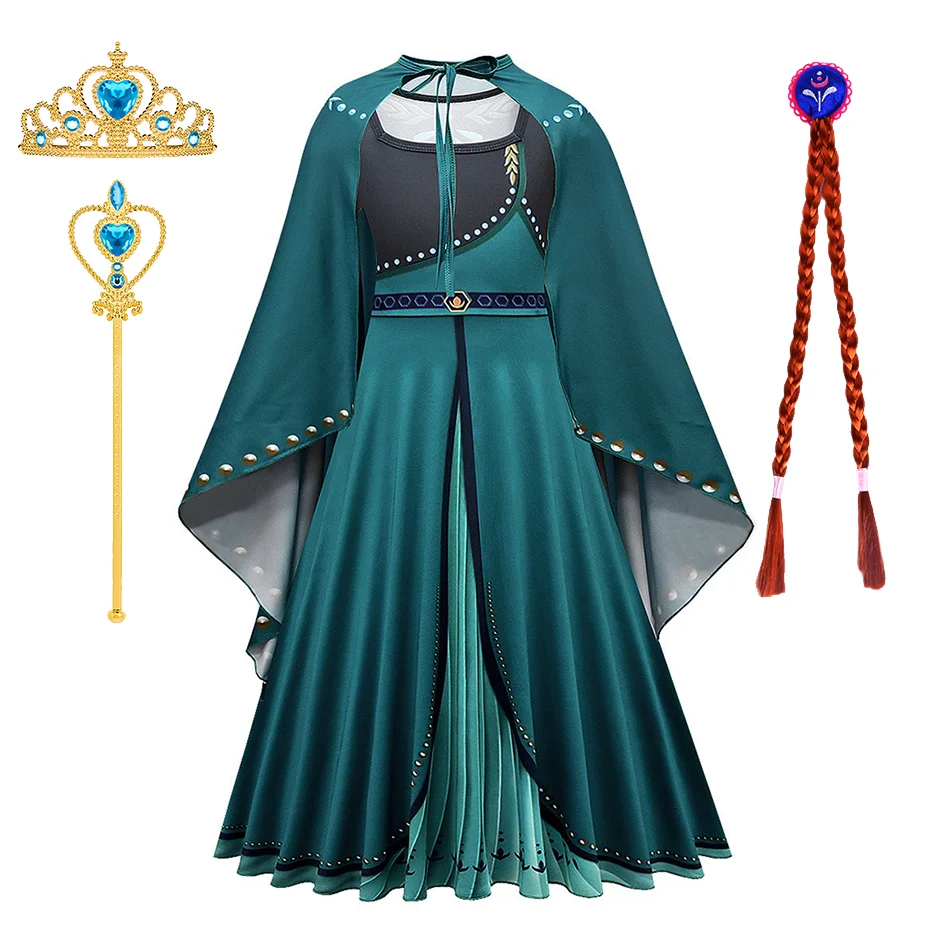 Children Anna Elsa Costume for Girls Carnival Princess Cosplay Dress Children White Snow Queen Carnival Birthday Party Clothes