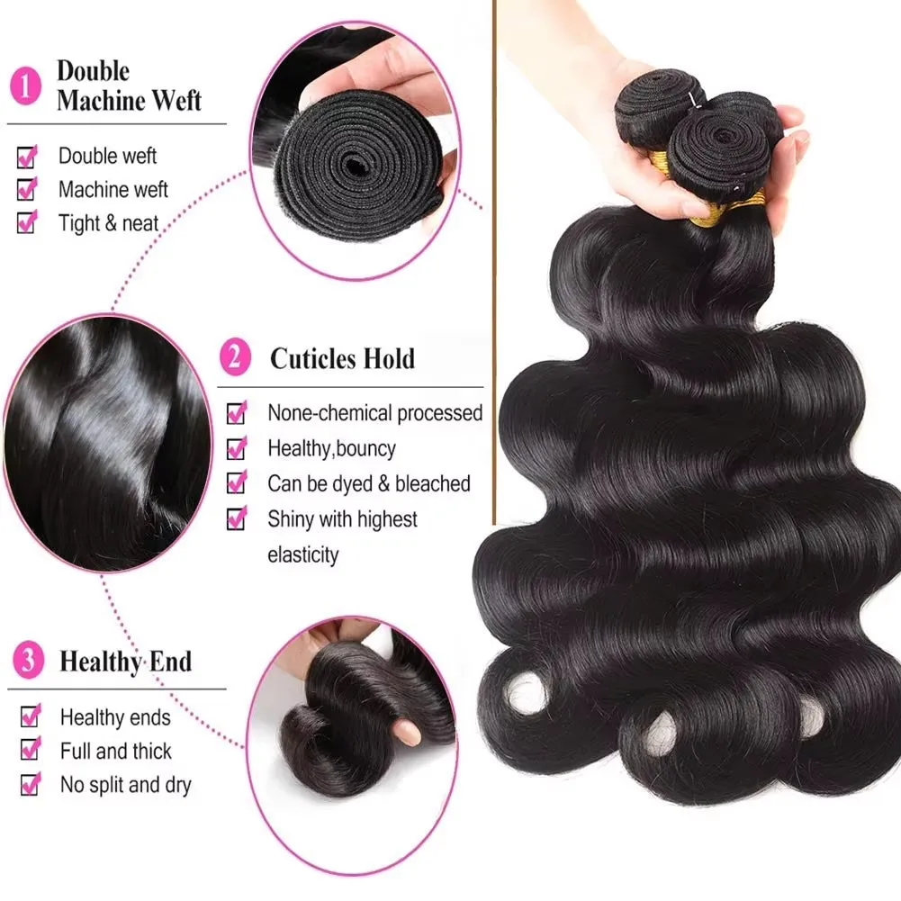 Body Wave Bundles Human Hair 30 32 40 Inch Bundles Human Hair Brazilian 3 4 Water Wave Bundles Body Wave Human Hair Extensions