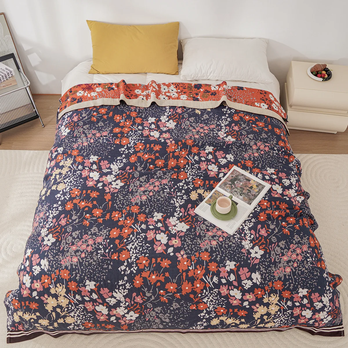 

New High-end Thickened Pure Cotton Gauze Towel, Duvet Blanket, Nap Blanket, Single Double Bed Cover, Multifunctional Gauze