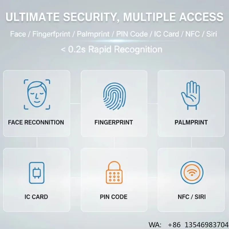 Hiwink Solar Powered Video Intercom Palm Vein Face Recognition IP65 Waterproof POE Smart Door Entry System for Gate Garden