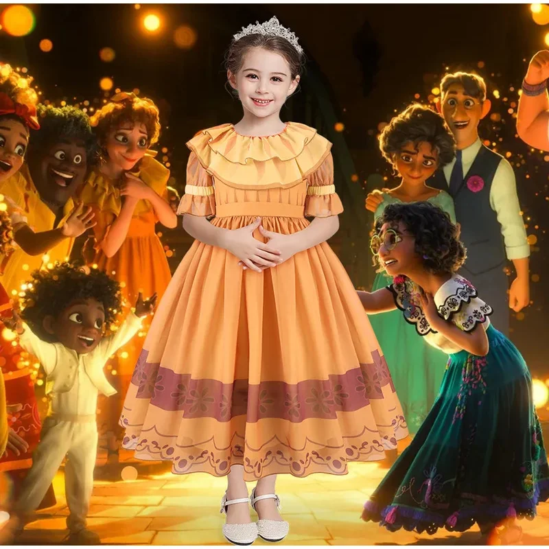 Новый костюм Encanto для девочек, платье принцессы, костюм для косплея, очаровательный костюм icabella Mirabella dolres, карнавальная одежда для дня рождения