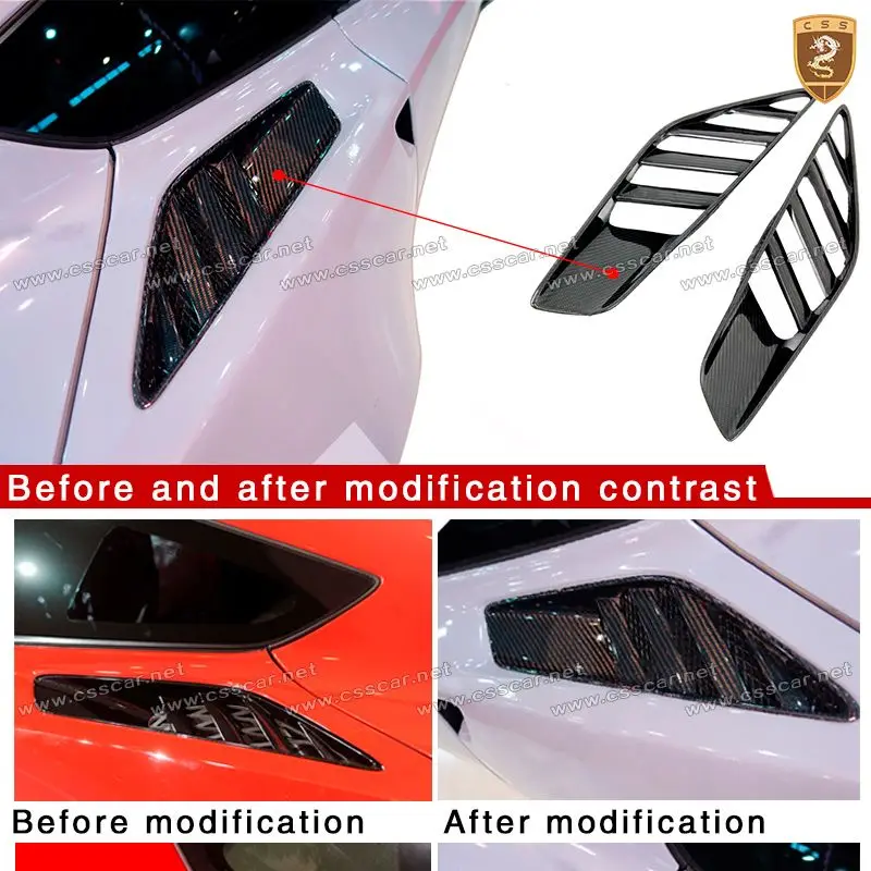 

New Style Car Fenders Air Outlet Carbon Fiber For Chevy Corvette C7 2014-2019 Auto Fender Air Outlet Replacement Parts