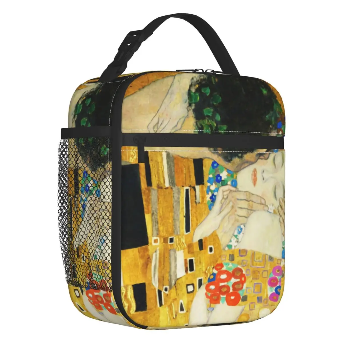 

Klimt Kiss Thermal Insulated Lunch Bag Gustav Klimt Art Resuable Lunch Container for Kids School Children Multifunction Food Box