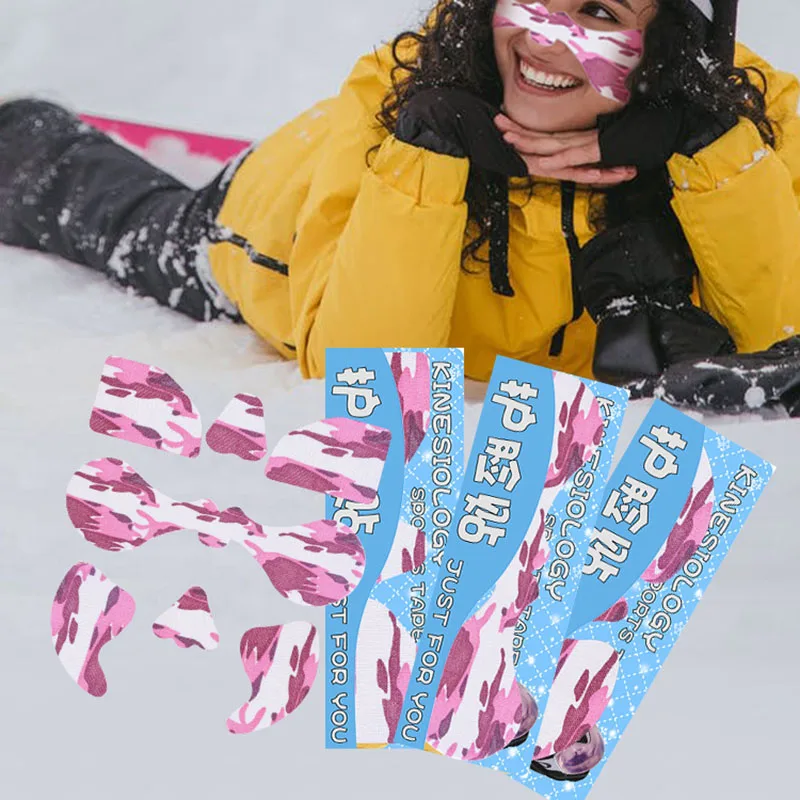 Adesivo per il viso antigelo per sport all'aria aperta Sci invernale Skate Attrezzatura protettiva antivento per il viso Nastro di protezione UV per kinesiologia
