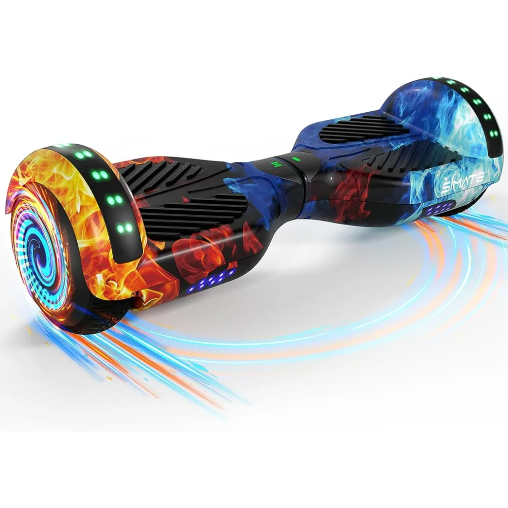 

Scooter - 6.5" Self Balancing Hoover Board with LED Light-Up Wheels,7.5 mph Max Speed & 7.5 Miles Max Range Dual 250W Motors,