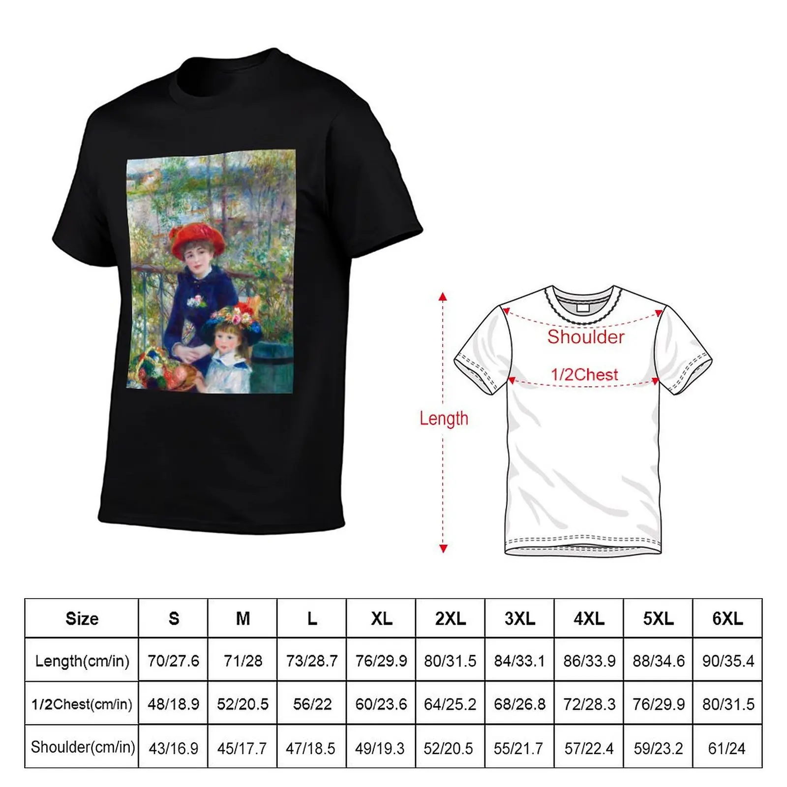 Auguste Renoir Two Sisters (On the Terrace) T-Shirt anime t shirts quick drying men graphic t shirts