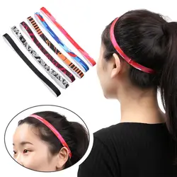 Yoga Running Outdoor Fitness Headband Sport Hair Band Anti-slip Elastic Sweatband Gym Sport Headband Stripe Print Headwear