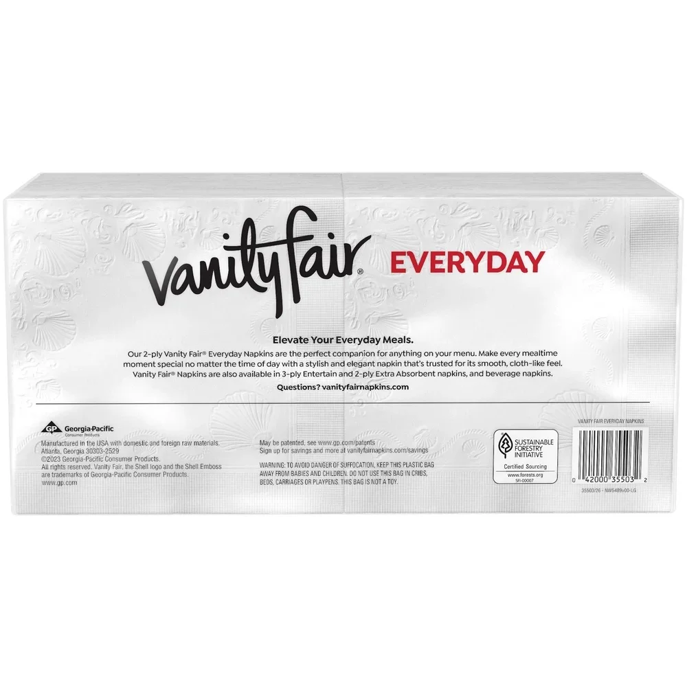 Everyday 2-Ply Paper Napkins 300 Count Soft Smooth Disposable Premium Absorbent Napkins Classic Design Ideal Parties Meals