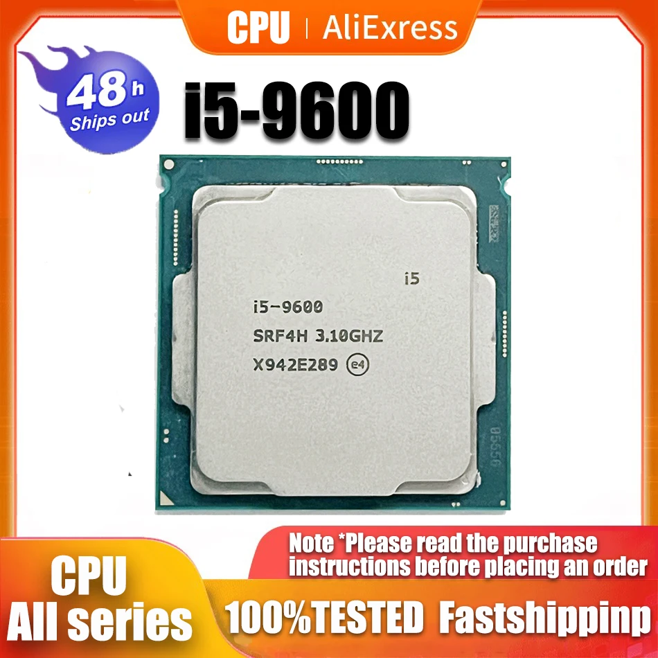 

Used Core i5-9600 i5 9600 3.1GHz 6-Core 6-Thread Processor 9M 65W Desktop CPU Socket LGA 1151