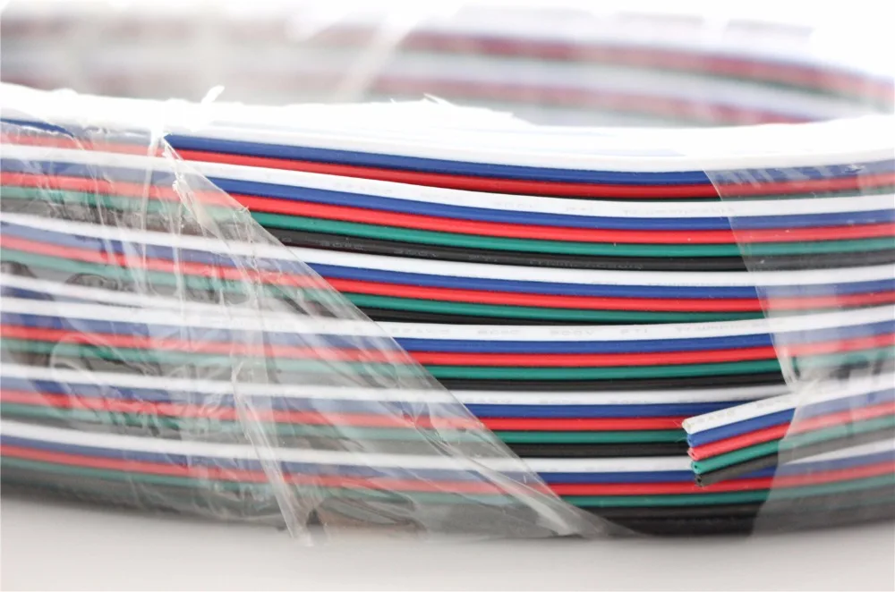 10M 50M 5pin cable 22# 22AWG 20# 20AWG wire 5P Extension Cord Connect Cable for RGBW LED RGB strip light