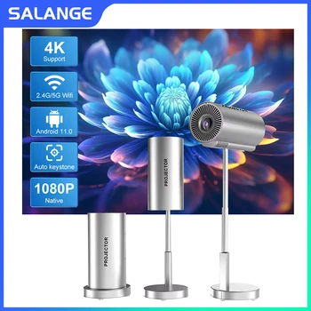 Salange X5 미니 프로젝터, 네이티브 1080P HD 4K 비디오, 안드로이드 11, 와이파이, 블루투스, 3D 사운드, 휴대용 야외 사무실, 홈 시어터 골드