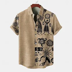 Summer and autumn fashion linen men's clothing casual short sleeved shirts versatile men's shirts luxurious and comfortable 2024