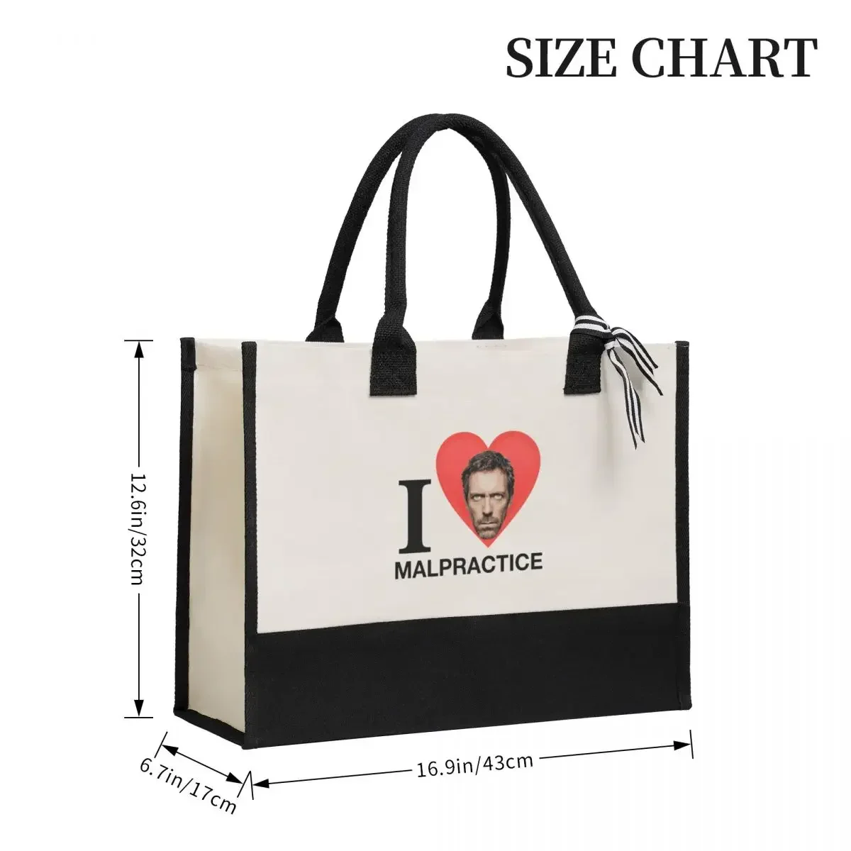 Canvas Gift Shopping Bag House MD Malpractice Enthusiast Merch Canvas Large Capacity Bag Customizable Quality Gifts