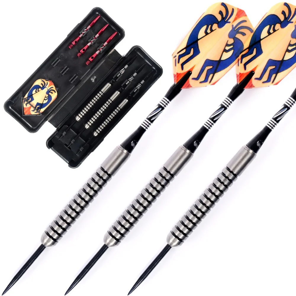 

CUESOUL 25g Tungsten Steel Tip Dart Set 95% Tungsten Darts with black dart case