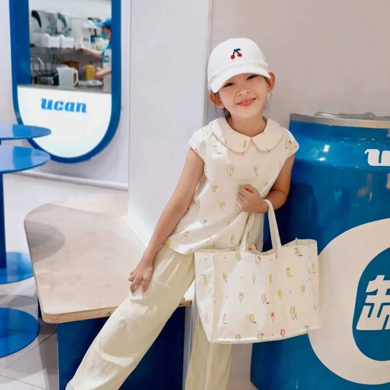 2026 Summer BP Baby Girls Ice Cream White Dress Smocking Dresses for Birthday Girls Elegant Cherry Clothing