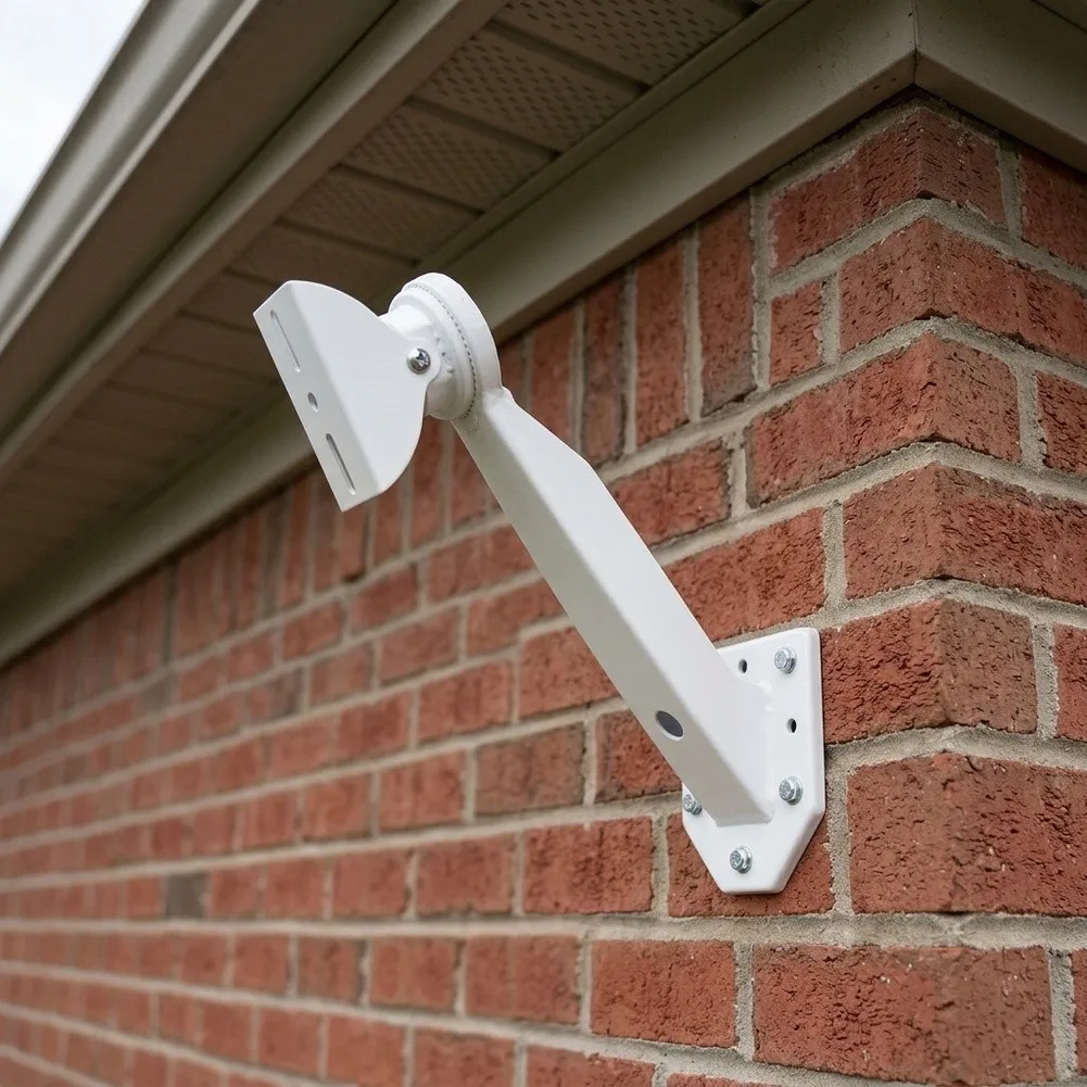 Adjustable Mast Mount Wall Mount Bracket for Security Cameras with 360 Degree Horizontal and 180 Degree Vertical Rotation
