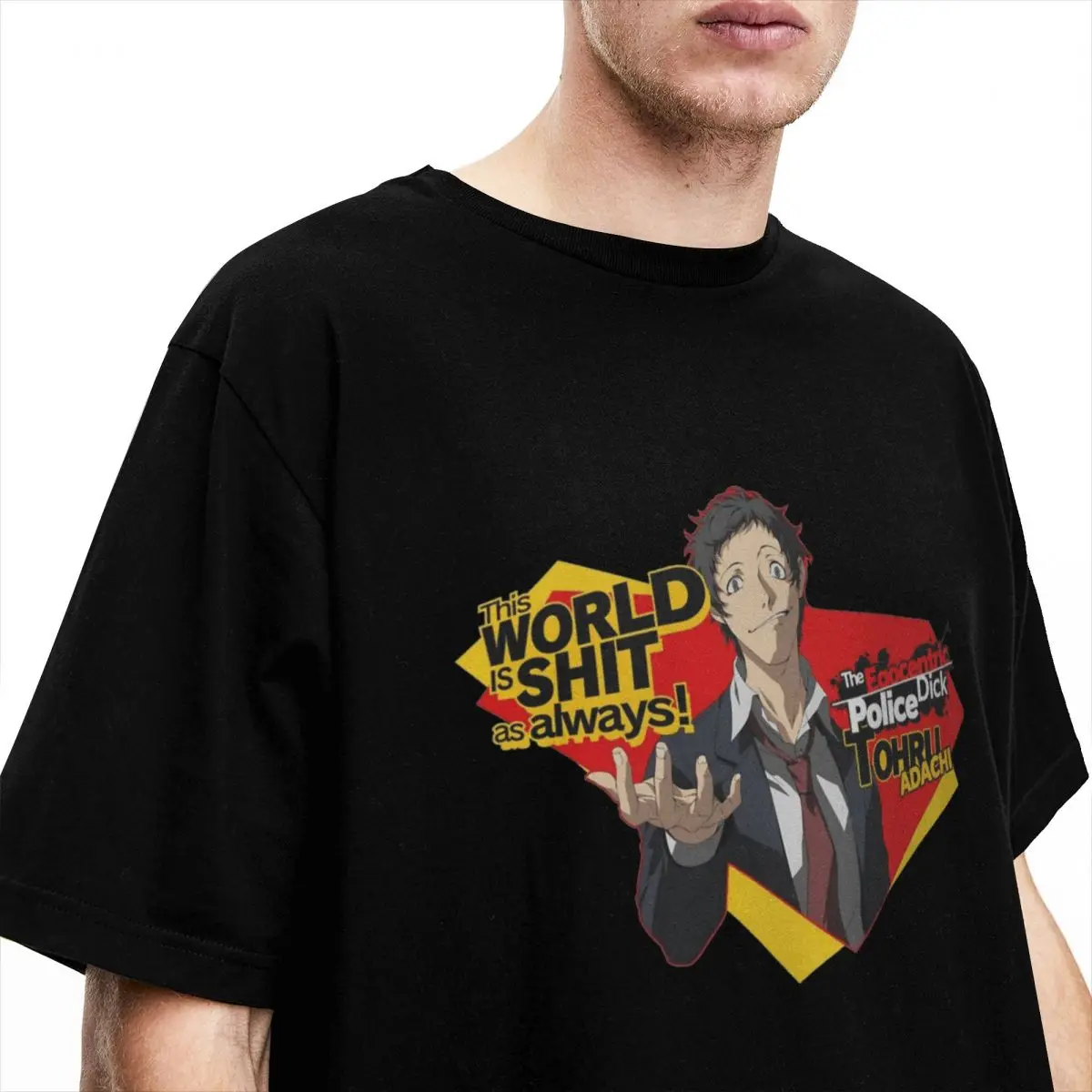 Men Women Game Persona 4 Tohru Adachi Gaming Graphic T Shirt Merchandise Funny 100% Cotton gamer T Shirt Tee Clothes Gift Idea