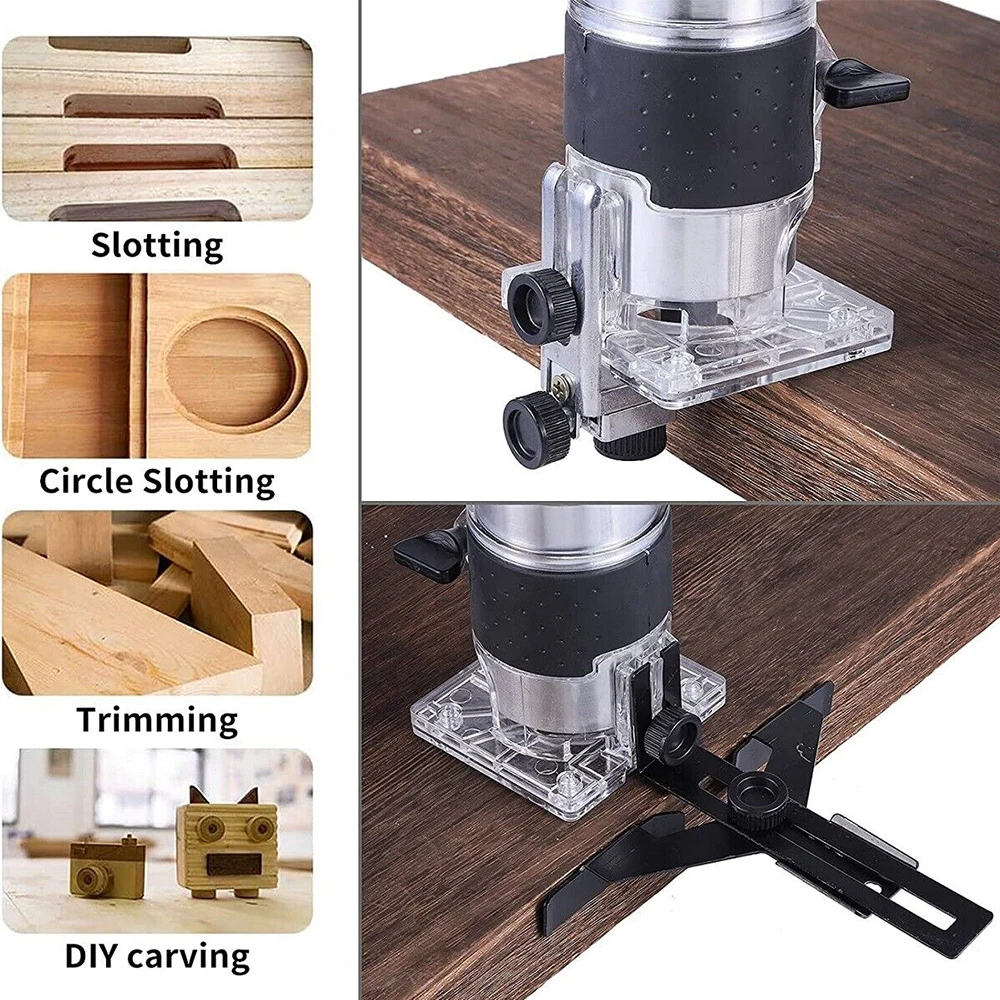 800W 30000RPM Wood Router Machine Woodworking Electric Trimmer 1/4 Inch Wood Carving Milling Cutting Tools Carpenter Power Tools