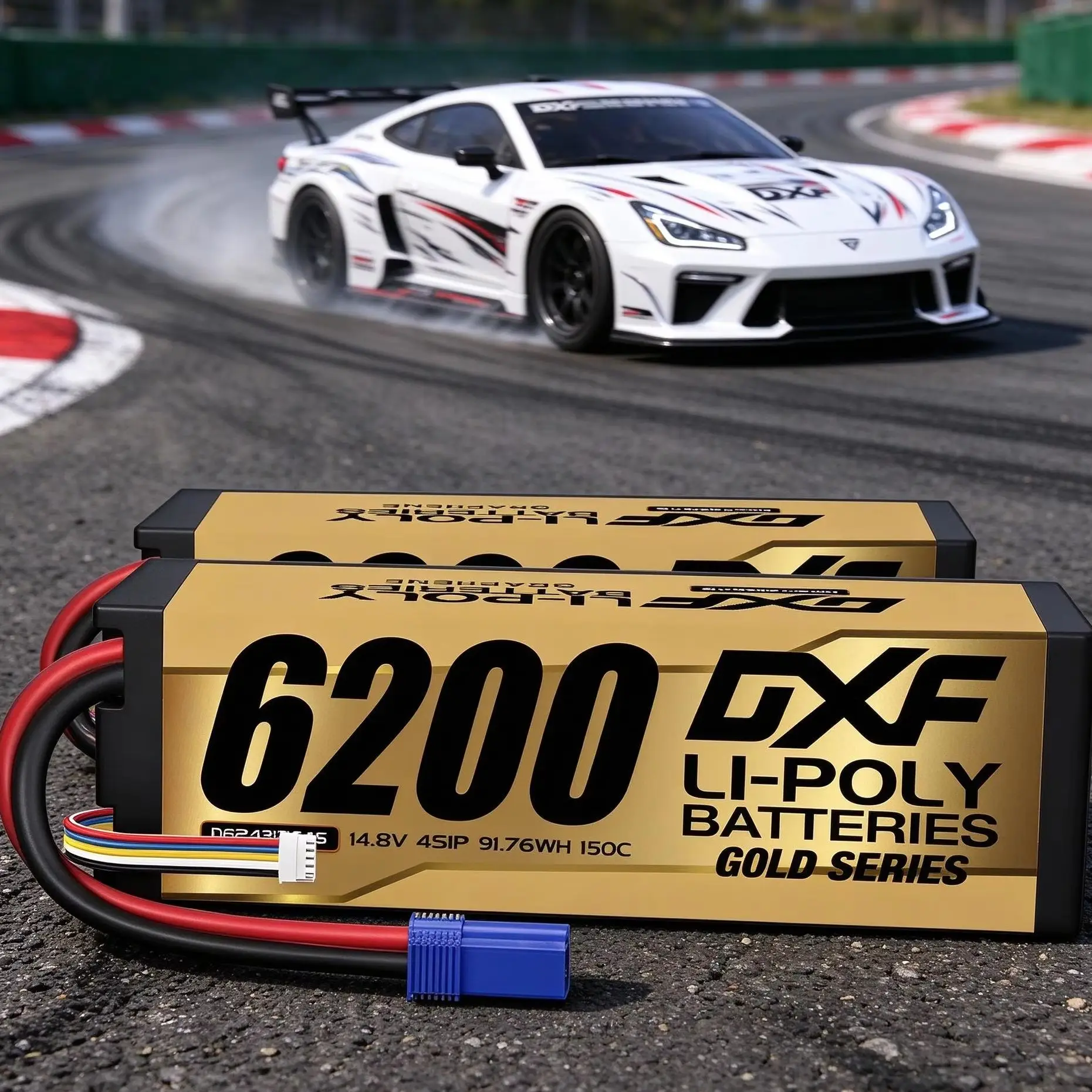 14,8V Graphene Lipo 4S Akku 6200mAh 150C Gold Version Racing Series HardCase für RC Auto Truck Evader BX Truggy 1/8 Buggy