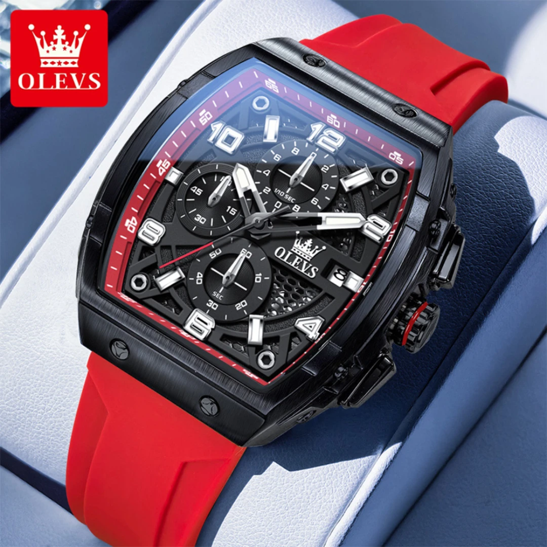 

OLEVS 2976 Кварцевые модные часы в подарок с круглым циферблатом, силиконовый ремешок для часов, наручные часы с календарем, светящиеся маленькие секунды