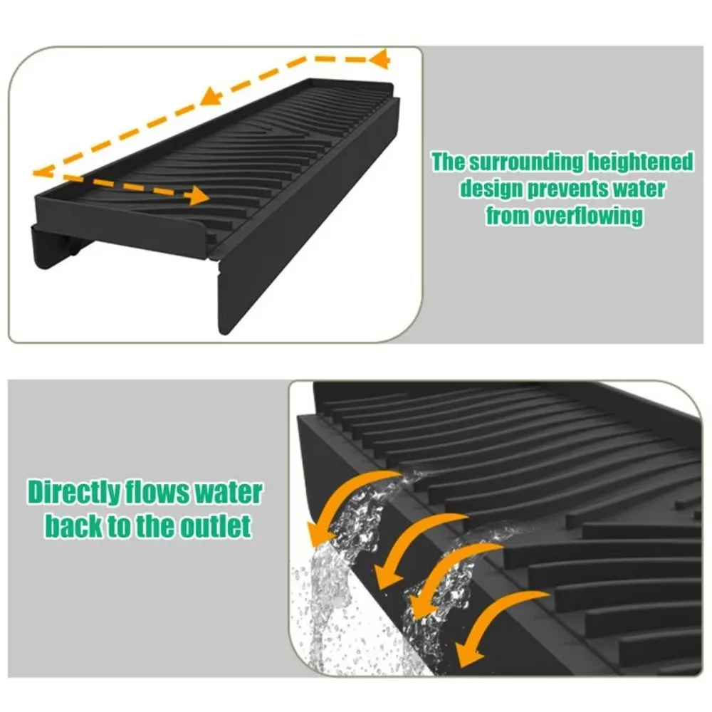 Durable Silicone Sink Splash Guard Sucker Can Be Cropped Faucet Splash Pad Non-Slip Foldable Sink Edge Protector Kitchen