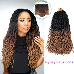 Gypsy Locs-Cabello de ganchillo de fibra de baja temperatura, 18 pulgadas, ombré ondulado, diosa, vauxs Locs, extensiones de cabello de ganchillo