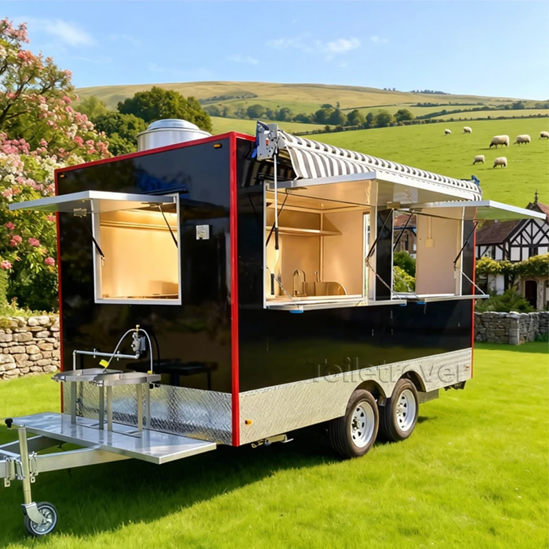 

Грузовик для еды на гриле, уличная мобильная кухня, полностью оборудование, тележка для мороженого, прицеп для хот-догов, пиццы, барбекю, прицеп для грузовика с едой на заказ