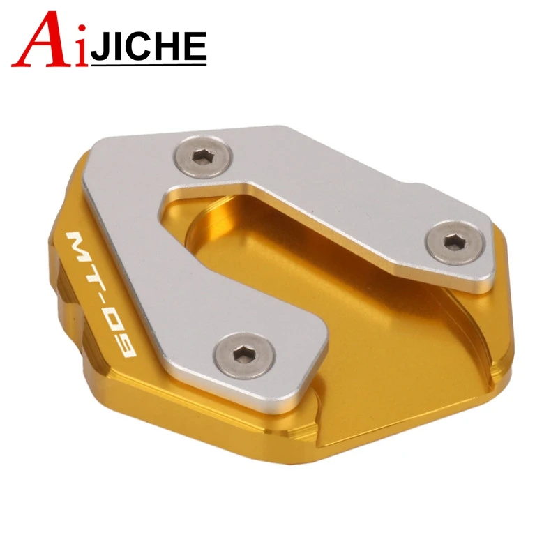 CNC Kickstand Foot Side Stand Extension Pad Support Plate Enlarge Stand For YAMAHA MT-09 XSR900 TRACER 900GT SPORT 2014-2020