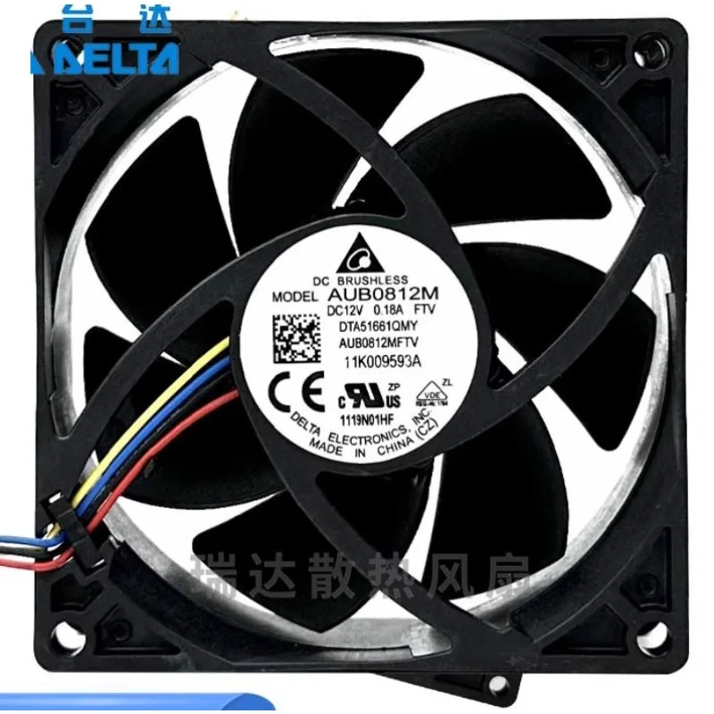 

New Cooler Fan for Delta AUB0812M 8025 12V 0.18A 8CM PWM Temperature Control Speed Control Chassis Fan 80 *80 *25mm