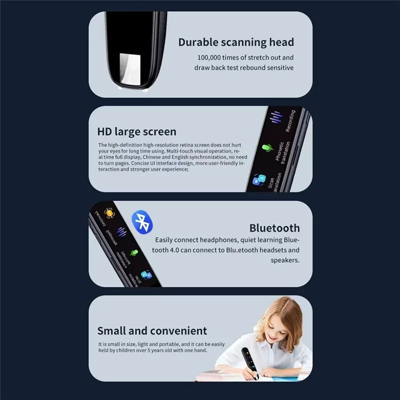 -A96Z Vioce 翻訳ペン WIFI スキャン読書ペン 112 言語オフライン翻訳ペン辞書ペン Fortravel ビジネス ブラック