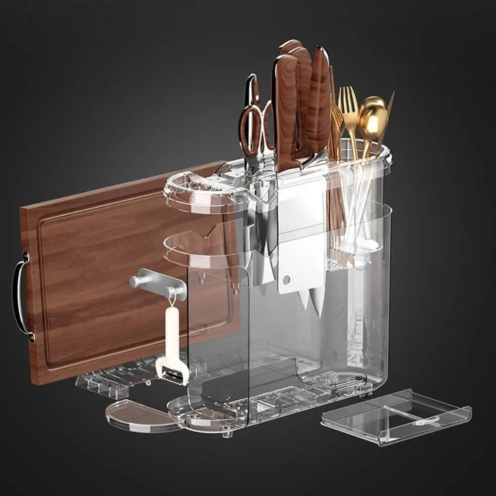 

Plastic Integrated Draining Shelf Large Capacity Space Saving Tableware Storage Rack Detachable Anti-slip Chopstick Holder