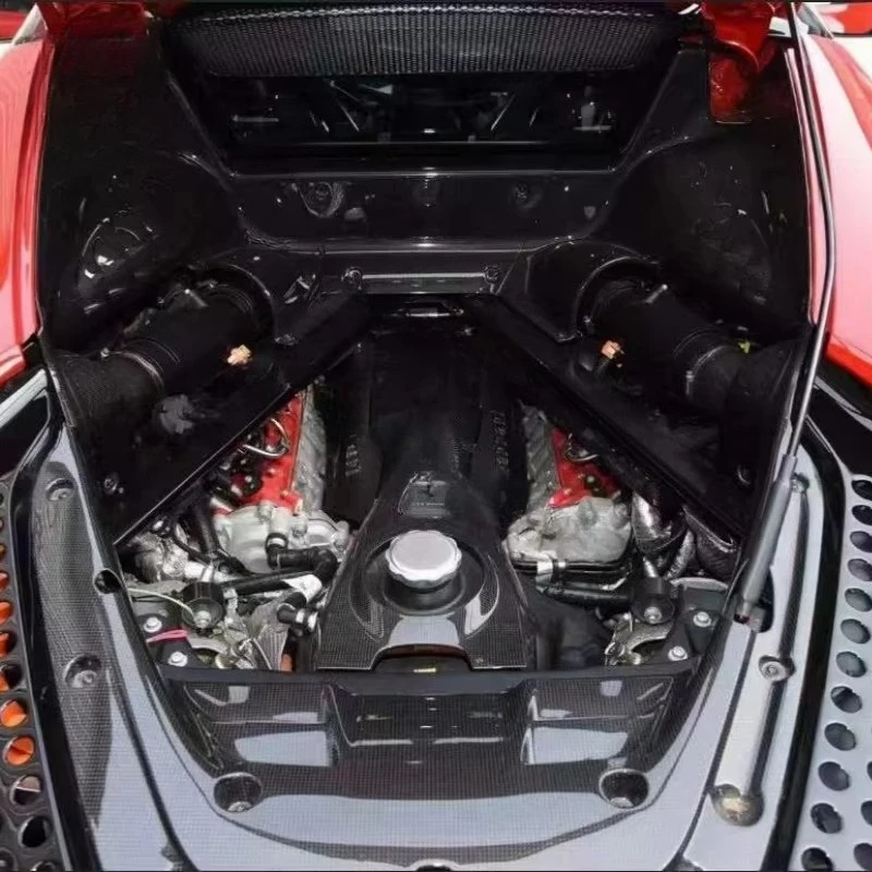 Support customized dry carbon fiber engine bay kit cover for sf90 front hood cabin component panels interior trim parts