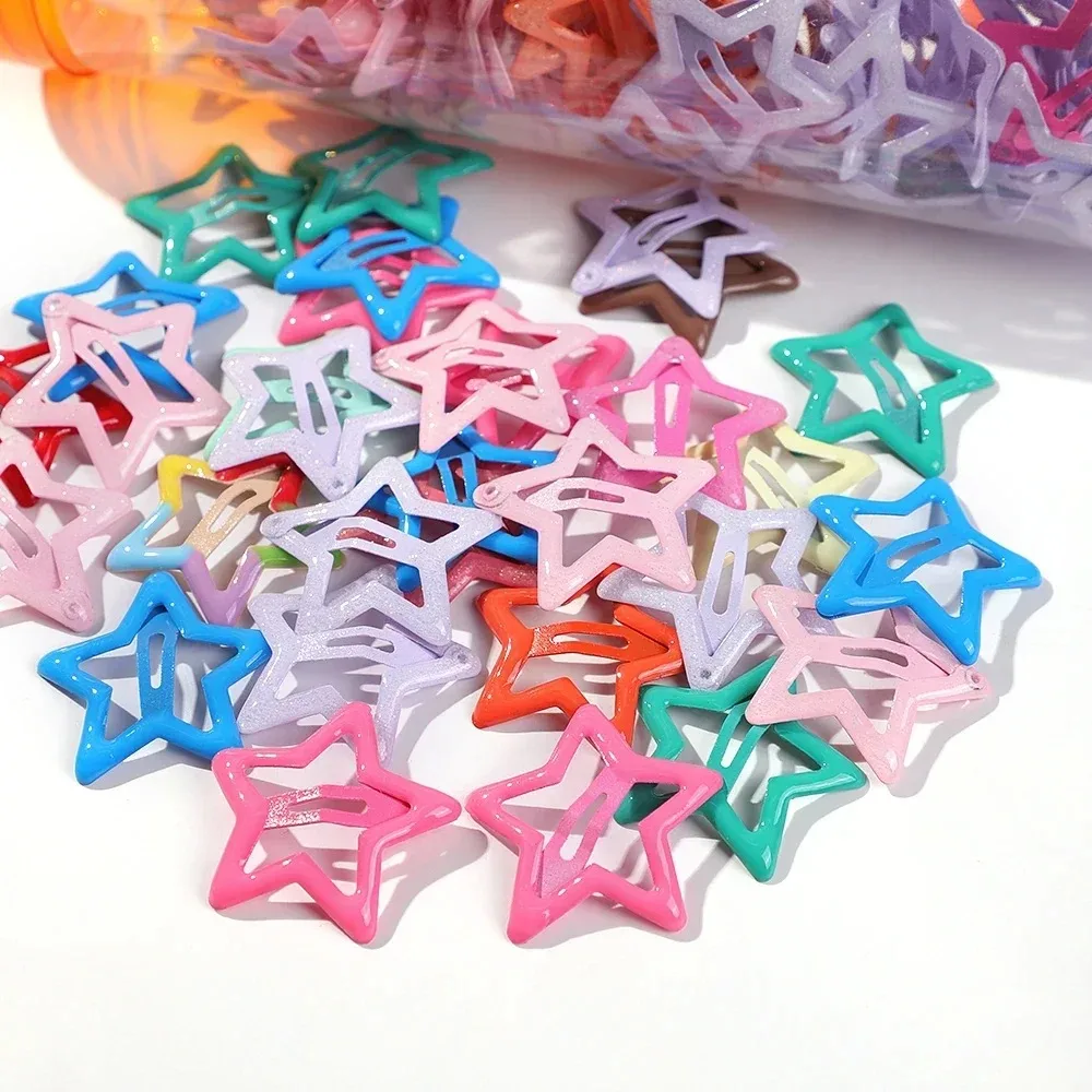 10-30pcs Lovely Colorful Star BB Hair Clips for Baby Girls Cute Metal Hairpins Barrettes Headwear Kids Hair Accessories