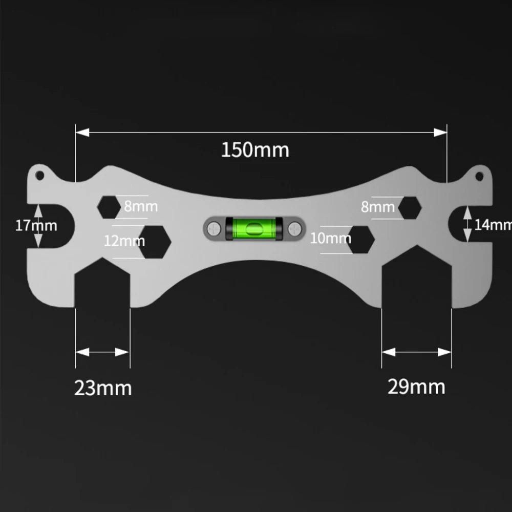 Llave de nivelación de ángulo de curva multifuncional, llave de reparación Universal para grifo de ducha, instalación y mantenimiento de baño