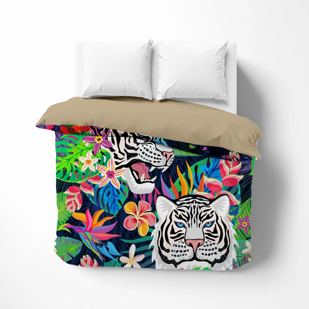 

1Pc Luxury Duvet cover Quilt Cover Bedding 140x200 150x200 135x200 Customized size Blanket/Comfortable Case colorful tiger