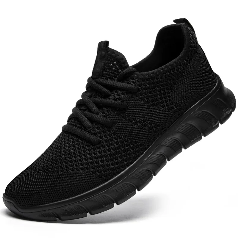 Damyuan Men Athletic Shoes Sneakers Black Loafers Casual Sports Shoes Knit Sneakers Breathable Athletic Running Walking Gym Shoe