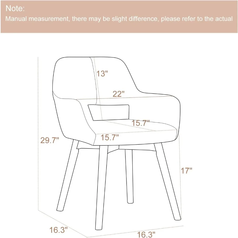 Chaises de salle à manger modernes du milieu du siècle : options d'ensemble confortables pour 2, 4, ou 6 - Chaises d'appoint rembourrées pour cuisine, salle à manger, salon