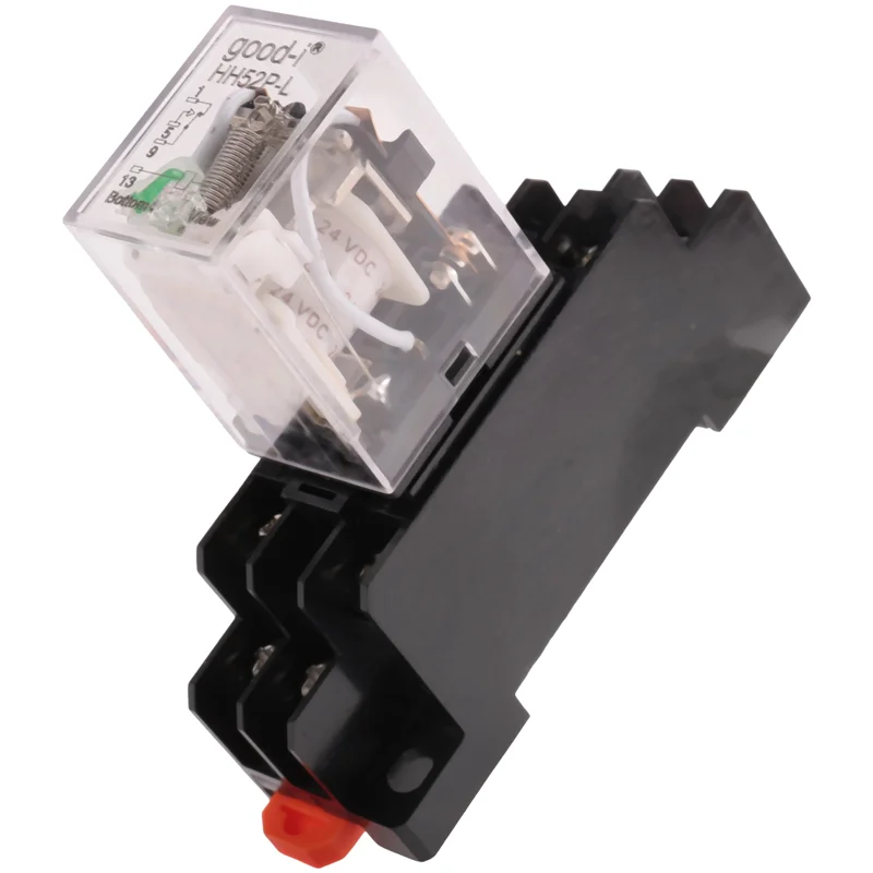 A37T-Limit Switch Long Hinge Roller Lever Arm SPDT Snap Action & HH52P DC 24V Coil DPDT 8 Pins Electromagnetic Power Relay.