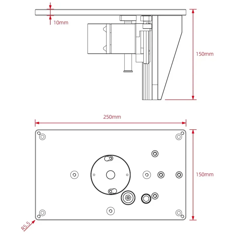 Trimming Machine Flip-Chip Lifting Table Woodworking Fine-Tuning Lifting Milling Cutter Chamfering Table Carving Slotting
