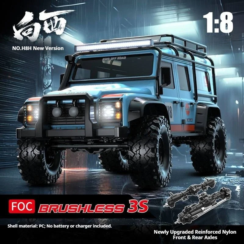 H8H MJX Rc Control Car V2 1:8 4 Wheel Drive Foc Brushless 80A Esc Bluetooth App Adjustable Off Road Climbing Car