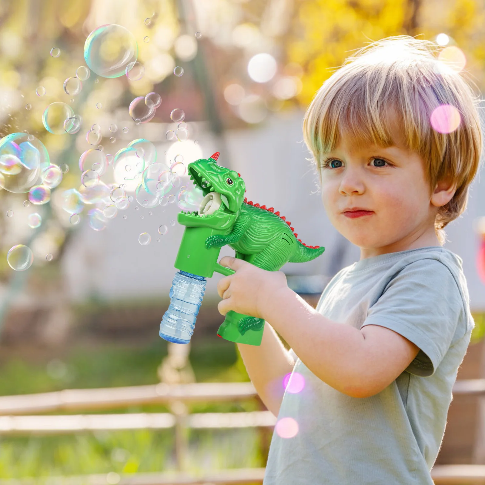 Light-Up Dino Bubble Gun Bubble Machine ไดโนเสาร์ Bubble Blower ฤดูร้อนงานแต่งงานของขวัญวันเกิด Party Favors Bubbles สําหรับเด็ก