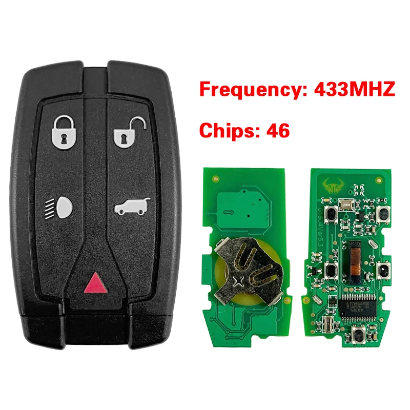 CN004012  Aftermarket 5 Button Smart Key Remote 46 Chip 433MHz Range Rover Freelander 2 LR2 Sport 2008-2012