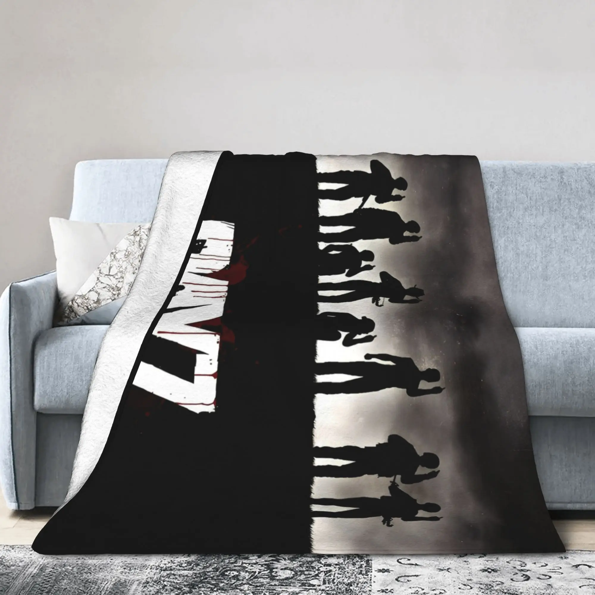 DayZ Shotting Game Blanket Fleece Autumn Winter Zombie Attack Multi-function Ultra-Soft Throw Blankets for Bedding