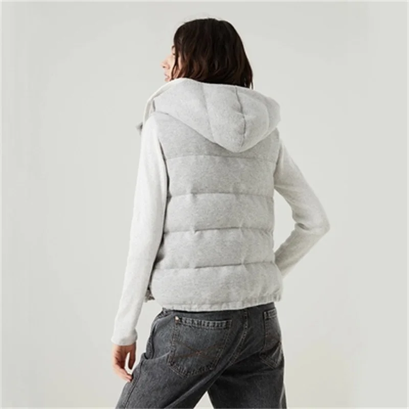 2023 Double-sided Hood Winter Vest Jacket Autumn Winter Casual  Warm Detachable Goose Down Waistcoat High Quality